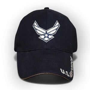 US Air Force USAF Embroidered Logo Baseball Cap Black One Size Eagle Crest